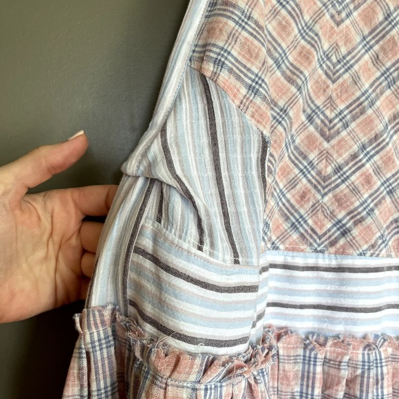 Free People Color Theory Midi Dress Pink Combo Size XS Plaid Backless Sleeveless - Picture 8 of 16